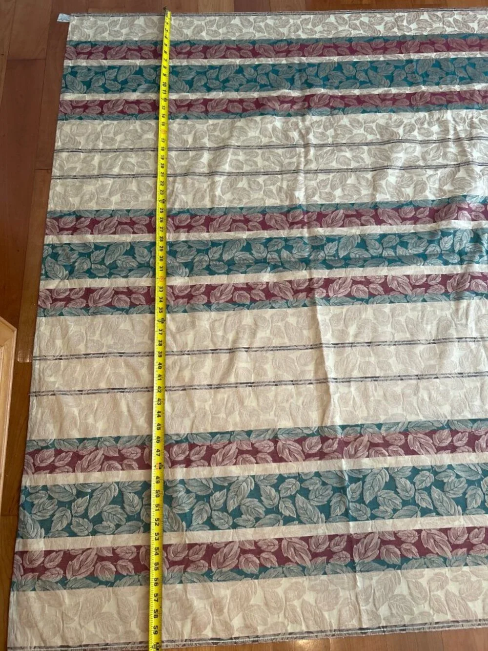 Vintage 90s Fall Leaves Tablecloth 60x95 Gold Teal Burgundy Autumn Decor